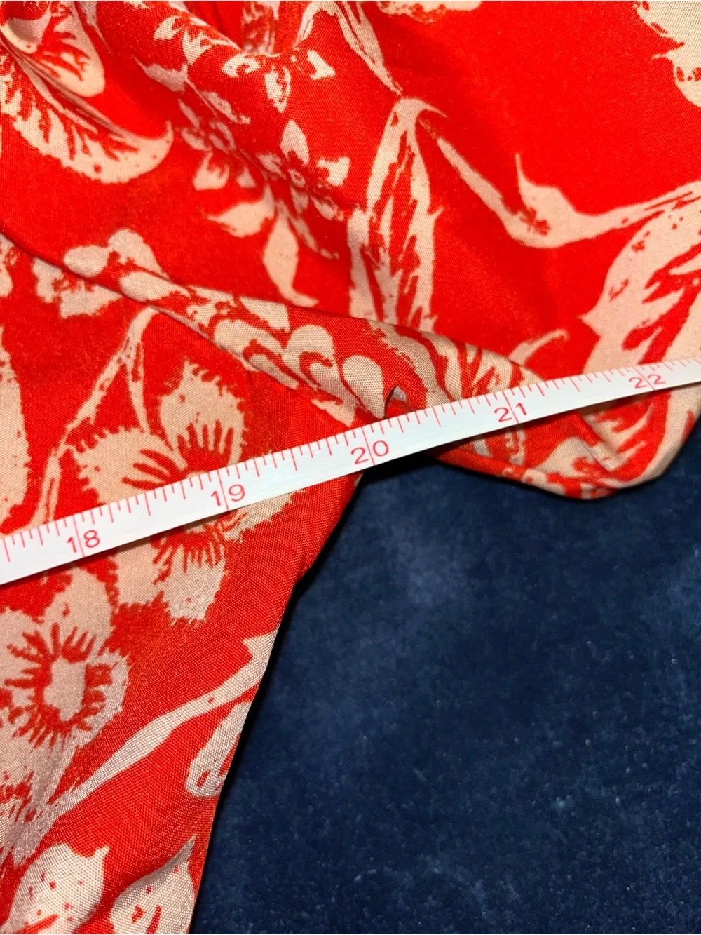 Rusttydustty Bright Red Floral Maxi Dress with Tan Print